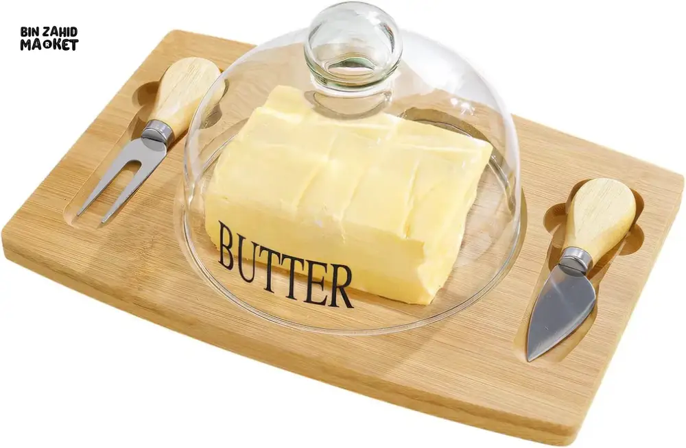 GLASS LID BUTTER DISH WITH BAMBOO BASE – MINIMALIST & ELEGANT KITCHEN STORAGE - Image 4