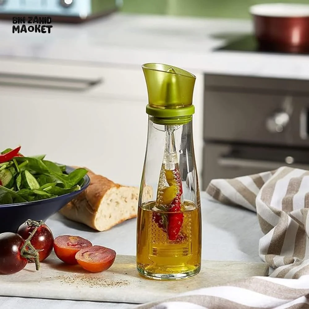 GLASS OIL DISPENSER WITH INFUSER 500ML – PRECISION POUR SPOUT - Image 5