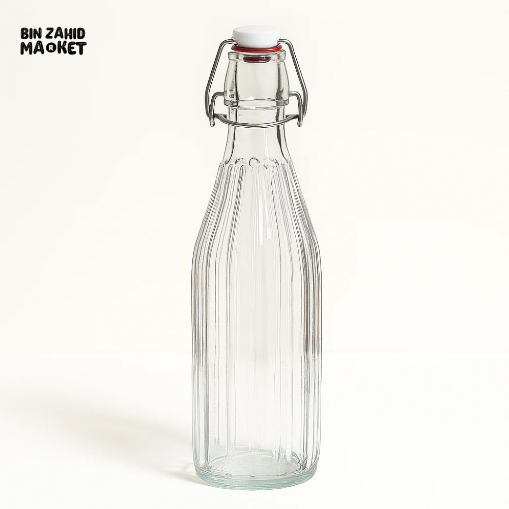 GLASSLUX 1000ML CLIP GLASS BOTTLE