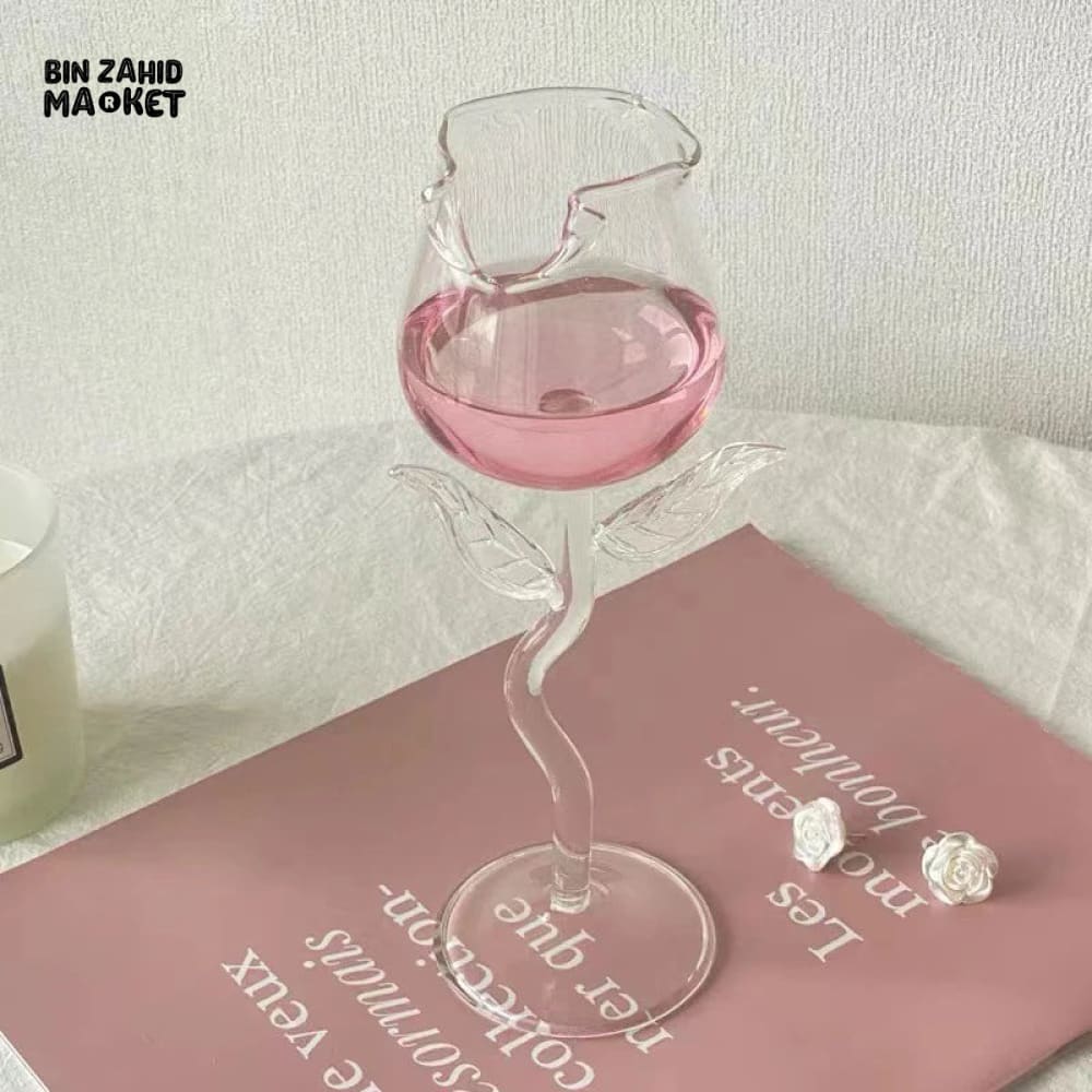 GLASSLUX ROSE FLOWER SHAPED GLASS