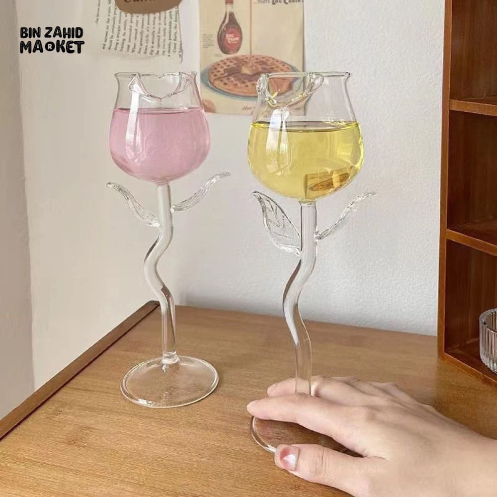 GLASSLUX ROSE FLOWER SHAPED GLASS - Image 5