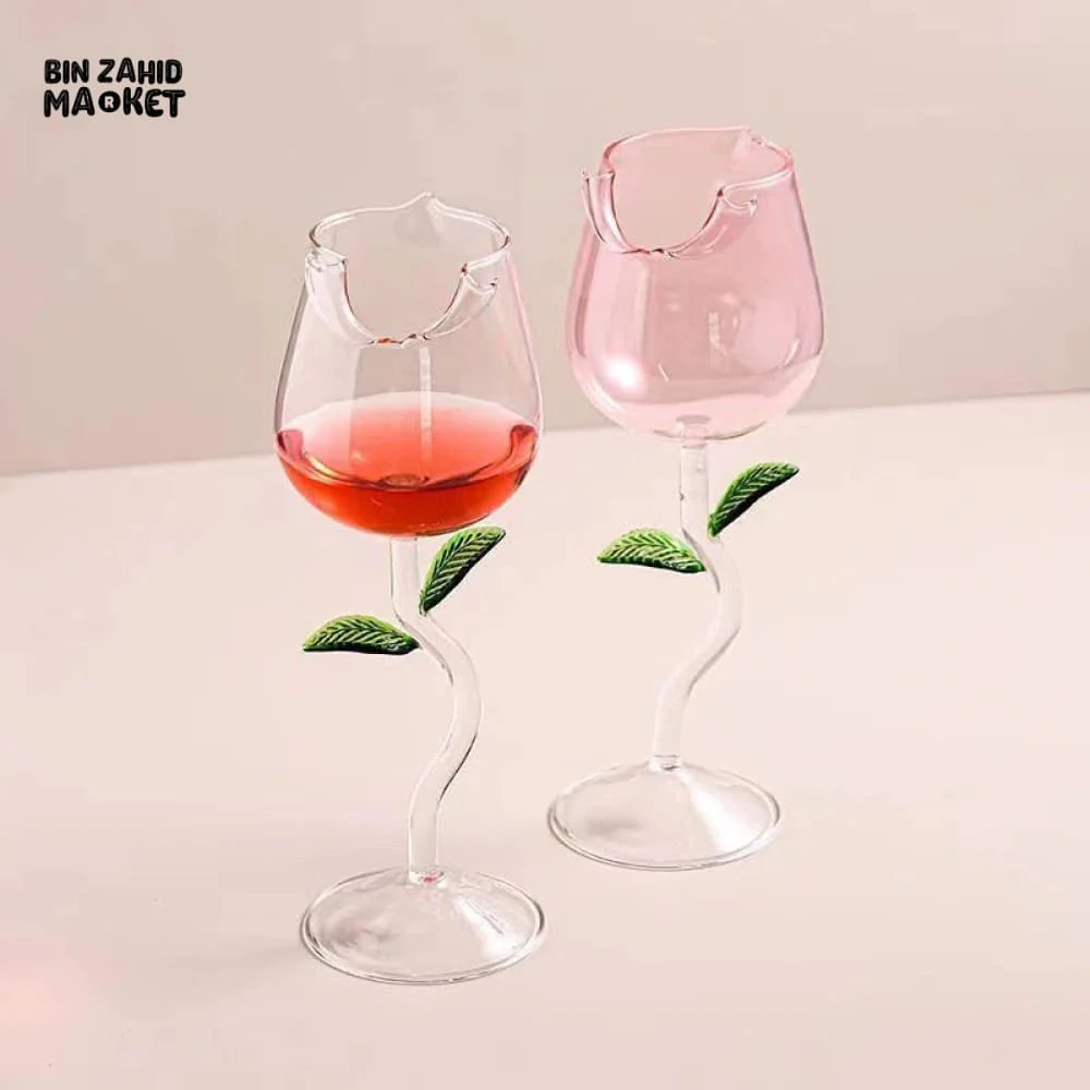 GLASSLUX ROSE FLOWER SHAPED GLASS - Image 6