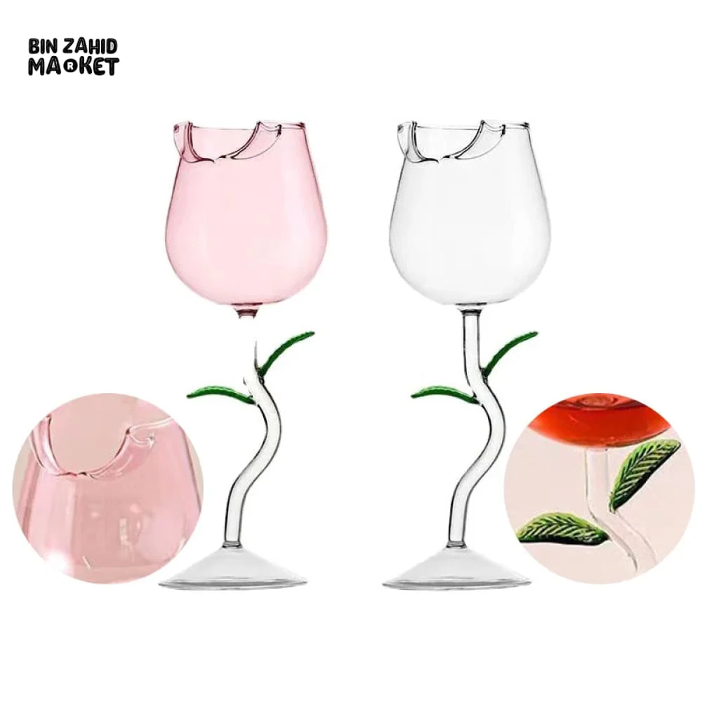 GLASSLUX ROSE FLOWER SHAPED GLASS - Image 7