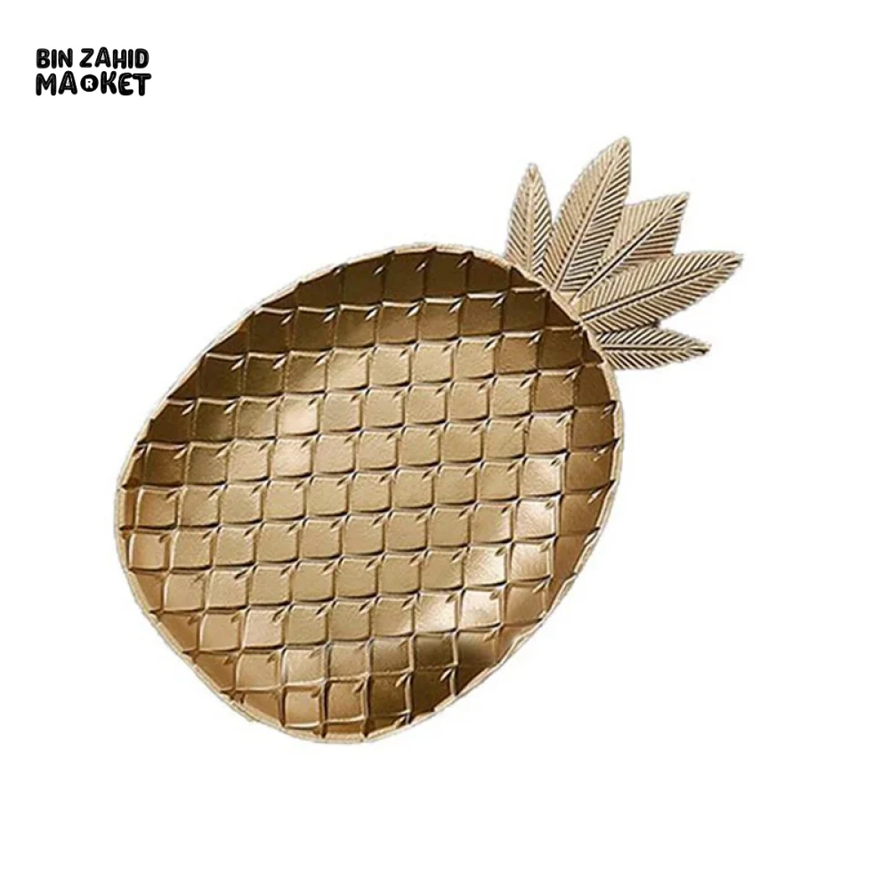 GOLD PINEAPPLE SHAPE DECORATIVE TRAY SERVING & STORAGE DISH - SMALL - Image 4