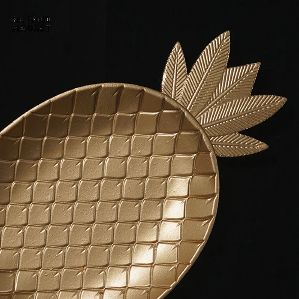 GOLD PINEAPPLE SHAPE DECORATIVE TRAY SERVING & STORAGE DISH - SMALL - Image 5