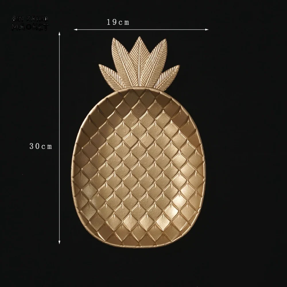 GOLD PINEAPPLE SHAPE DECORATIVE TRAY SERVING & STORAGE DISH - SMALL - Image 6