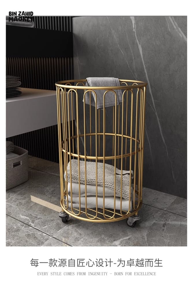GOLD RODES LAUNDRY CART - Image 2