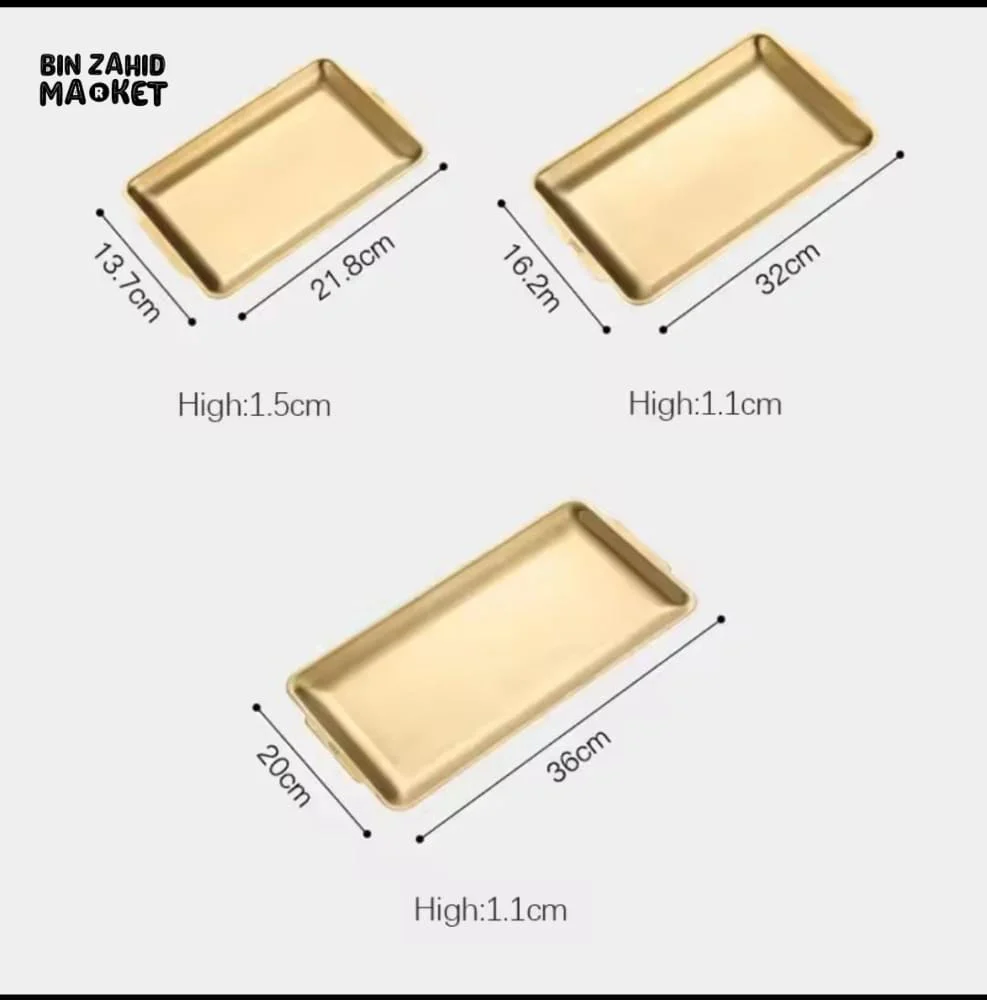 GOLD SERVING TRAY WITH HANDLE – MULTI-PURPOSE FOOD BAKING & DISPLAY TRAY FOR KITCHEN & DINING - Image 4