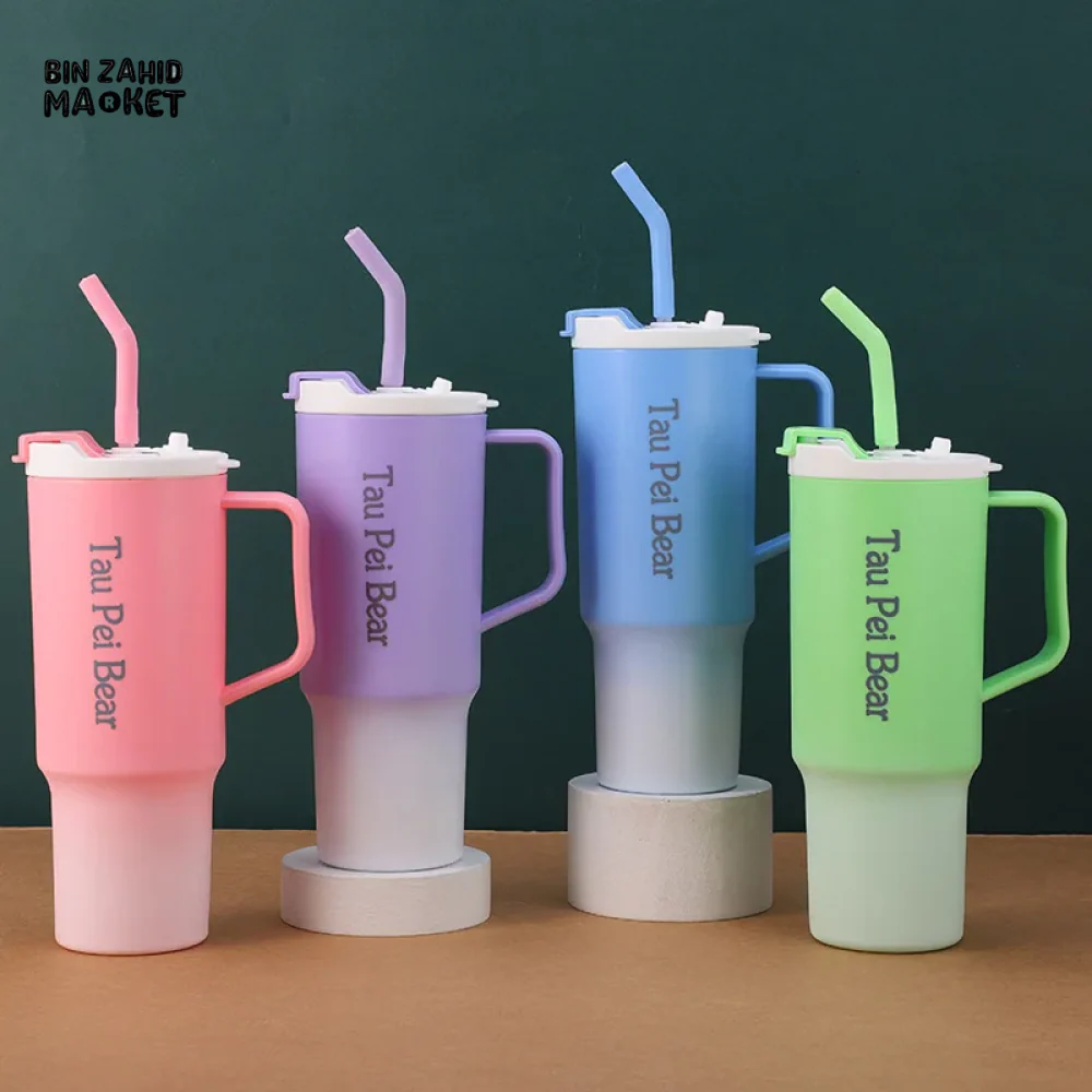GRADIENT ICE BULLY CUP SET SOLID COLOR CAR CUP - 3-PIECE STRAW & LETTERED PLASTIC TUMBLER SET - Image 13