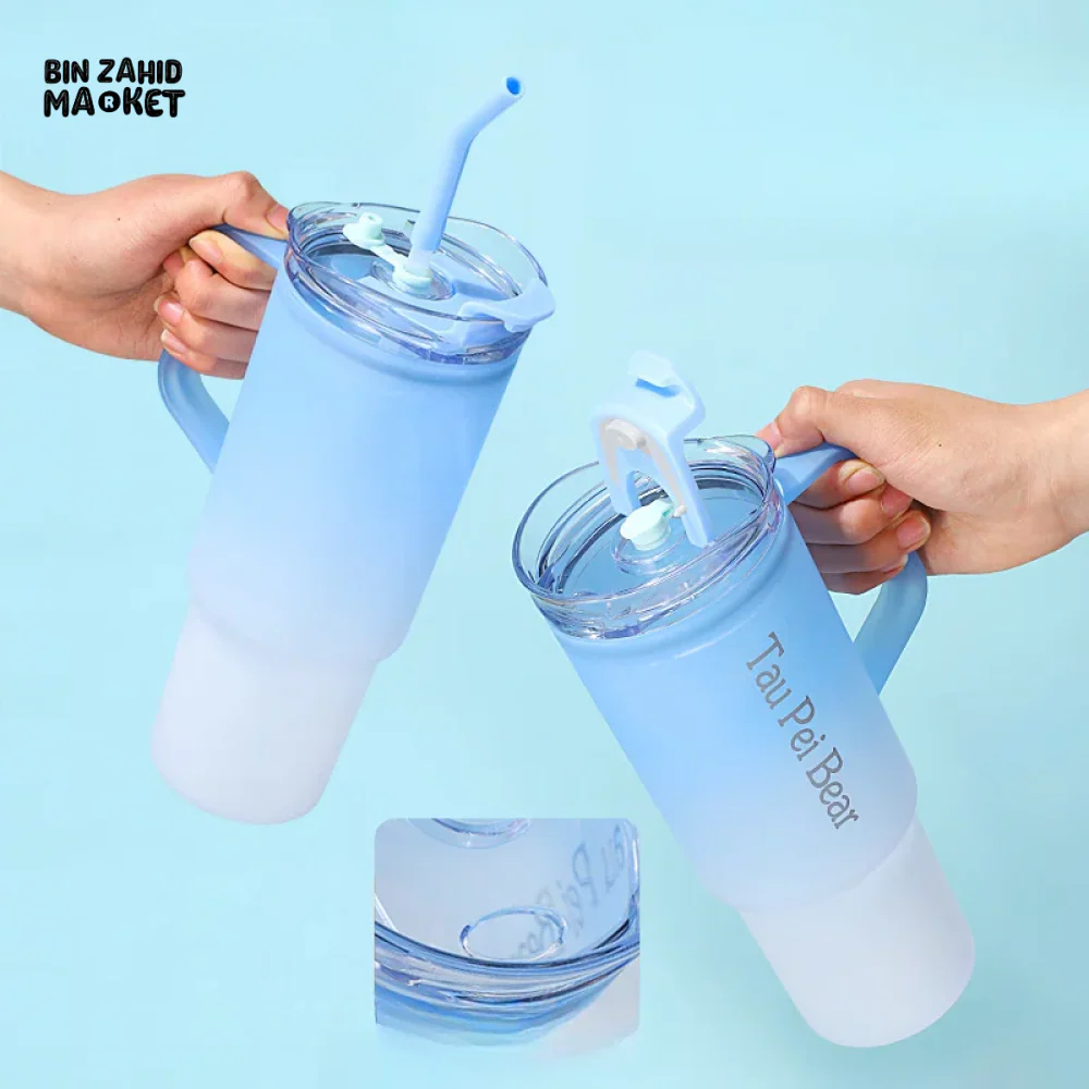 GRADIENT ICE BULLY CUP SET SOLID COLOR CAR CUP - 3-PIECE STRAW & LETTERED PLASTIC TUMBLER SET - Image 7