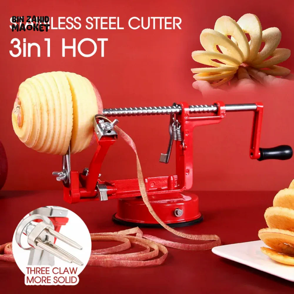 HAND CRANKED 3-IN-1 STAINLESS STEEL FRUIT PEELER, EASY TO USE AND REMOVE PITS - Image 6