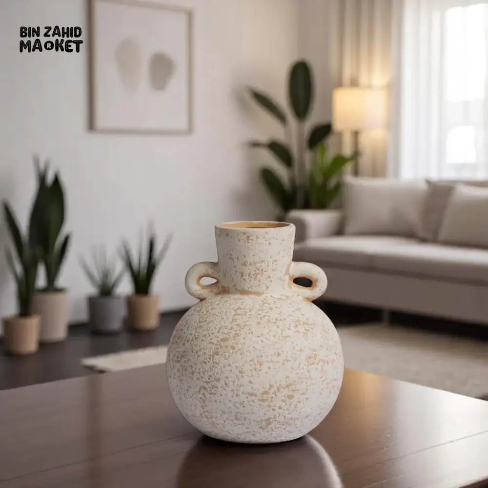 HANDCRAFTED SPECKLED CERAMIC VASE SET – LUXURY MODERN HOME DECOR - Image 4