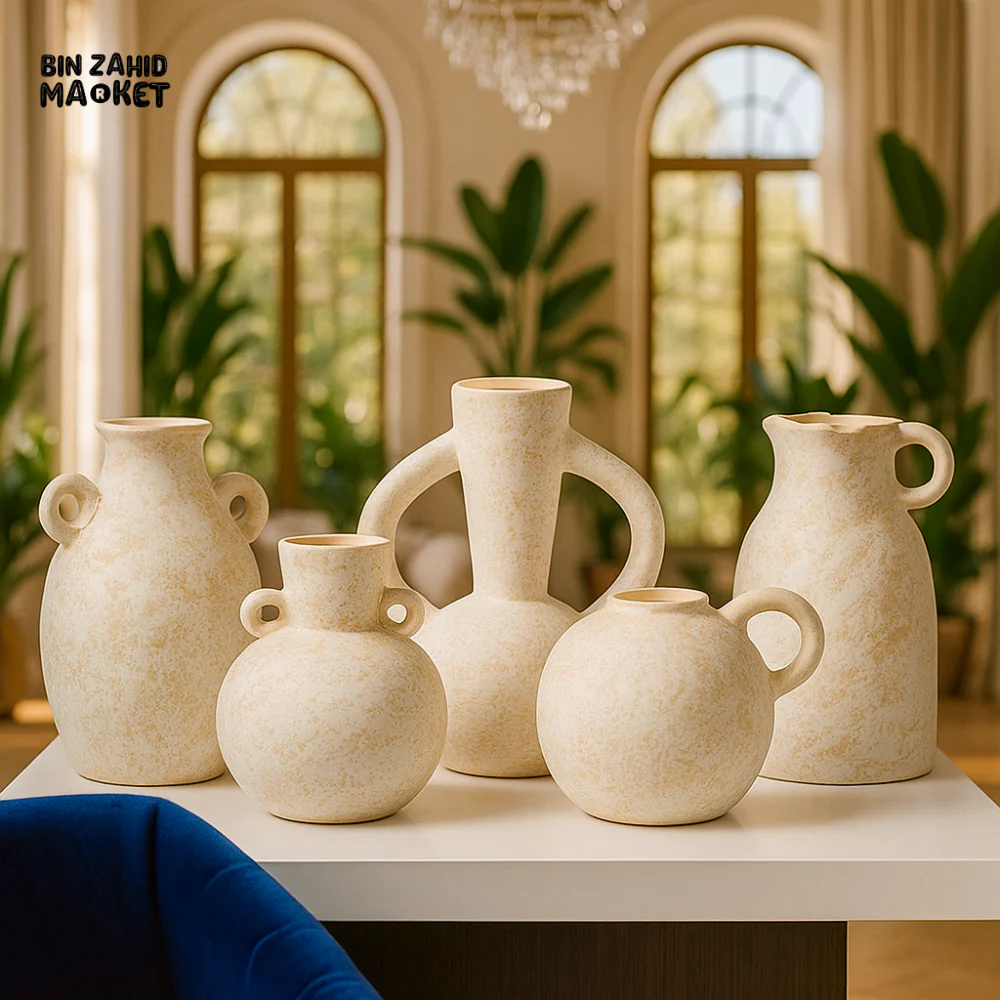 HANDCRAFTED SPECKLED CERAMIC VASE SET – LUXURY MODERN HOME DECOR - Image 5