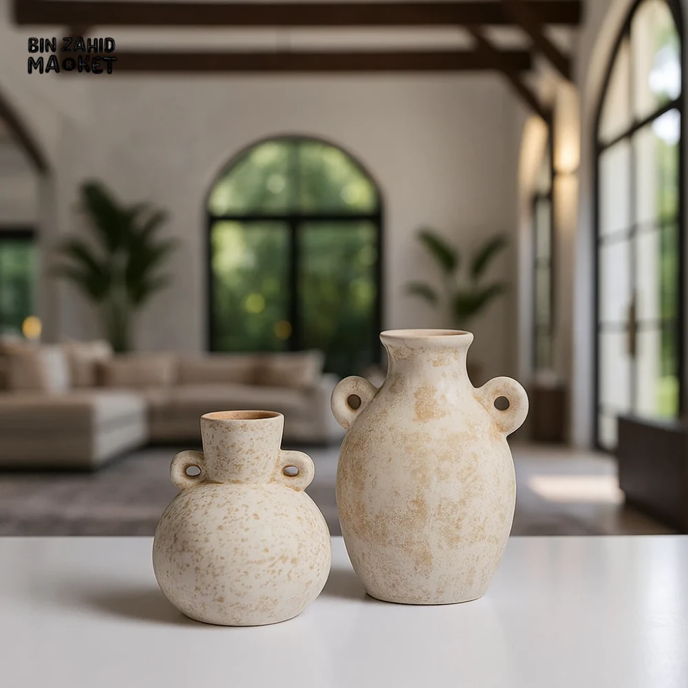 HANDCRAFTED SPECKLED CERAMIC VASE SET – LUXURY MODERN HOME DECOR - Image 6