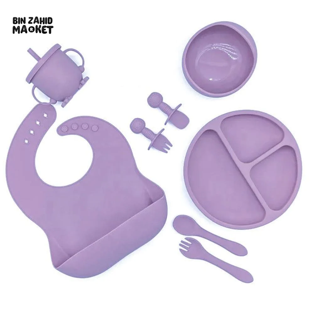 HAPPIMUMS SILICONE BABY 8IN1 TABLEWARE FEEDING SET - GREY - Image 9