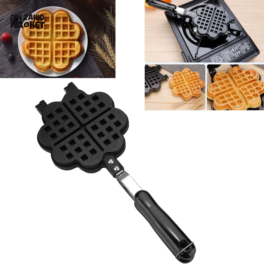 HEART-SHAPED WAFFLE PAN – NON-STICK HOUSEHOLD COOKING TOOL - Image 4