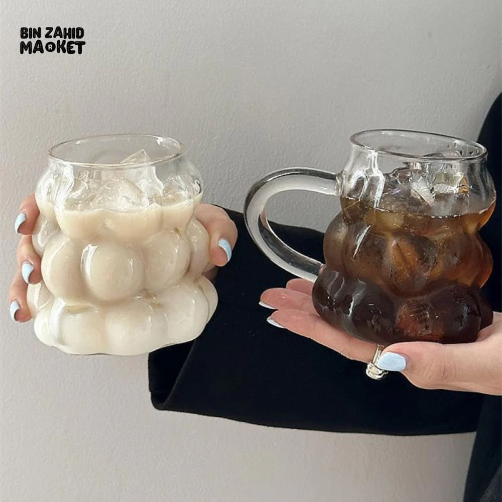 HEAT RESISTANT GLASS COFFEE MUG – CREATIVE MILK & BREAKFAST CUP - WITHOUT HANDLE - Image 9
