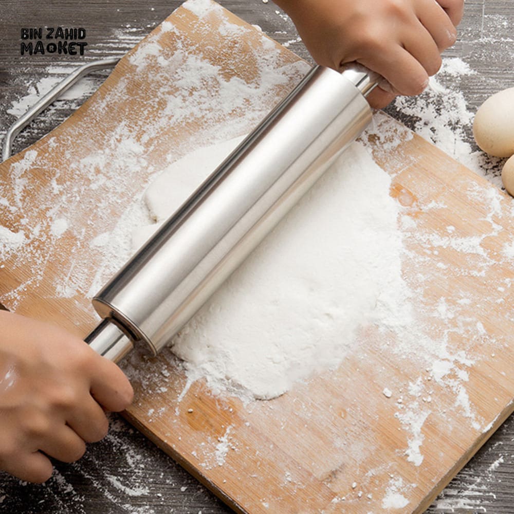 HEAVY DUTY STAINLESS STEEL ROLLING PIN – PERFECT FOR COOKIE & PASTRY DOUGH - Image 2