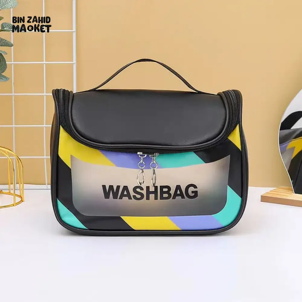 HIGH AESTHETIC TRANSPARENT TRAVEL MAKEUP TOILETRY BAG – LARGE CAPACITY WATERPROOF PORTABLE PU HANDHELD - Image 2