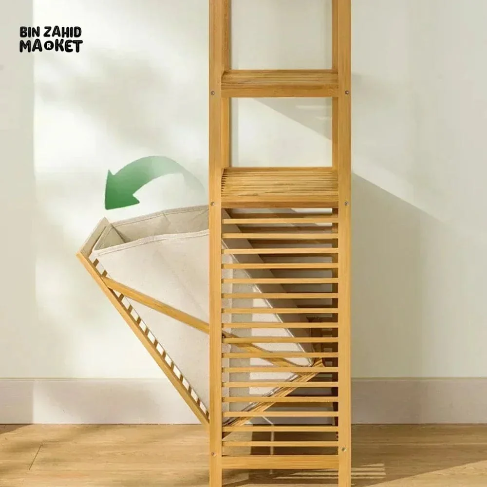 HOMDELUX BAMBOO LAUNDRY BASKET - 3-TIERS - Image 4