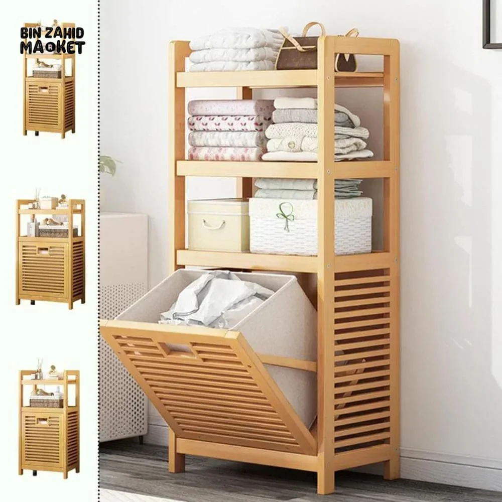 HOMDELUX BAMBOO LAUNDRY BASKET - 3-TIERS - Image 5