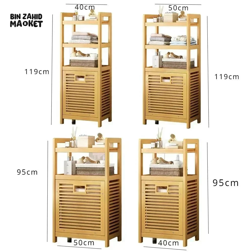 HOMDELUX BAMBOO LAUNDRY BASKET - 3-TIERS - Image 6