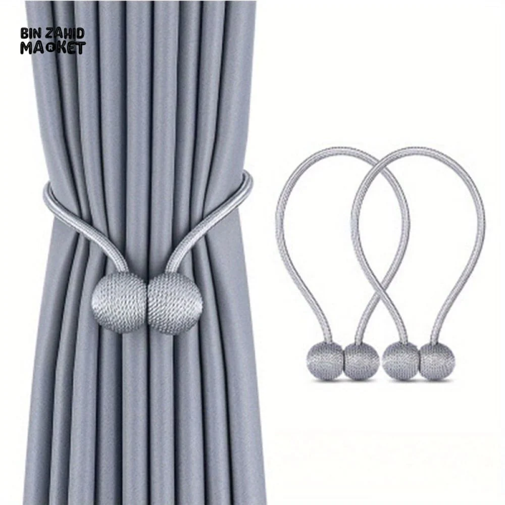 HOME DECOR CURTAIN ACCESSORIES – 2-PACK MAGNETIC HEADPHONE TIEBACKS FOR SHOWER CURTAINS & DRAPES - Image 4