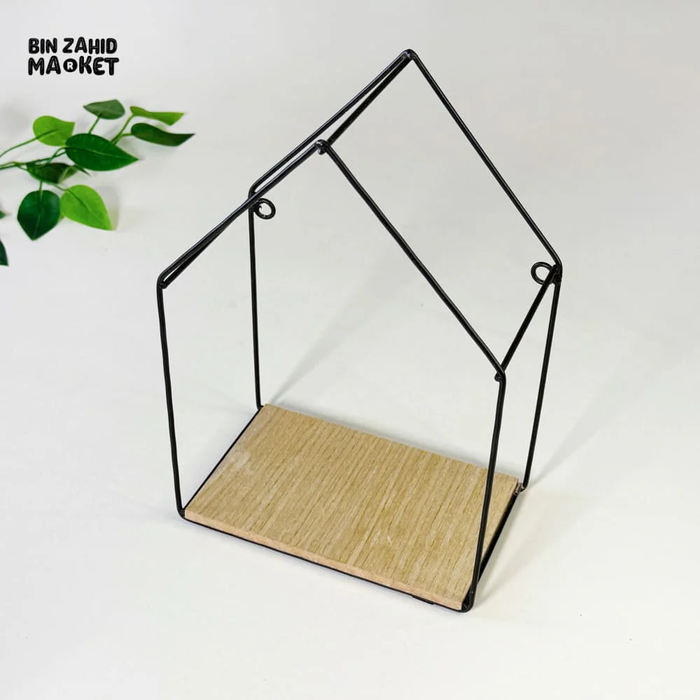 HUT-STYLE WALL SHELF - SINGLE WOODEN LAYER STYLE - Image 4