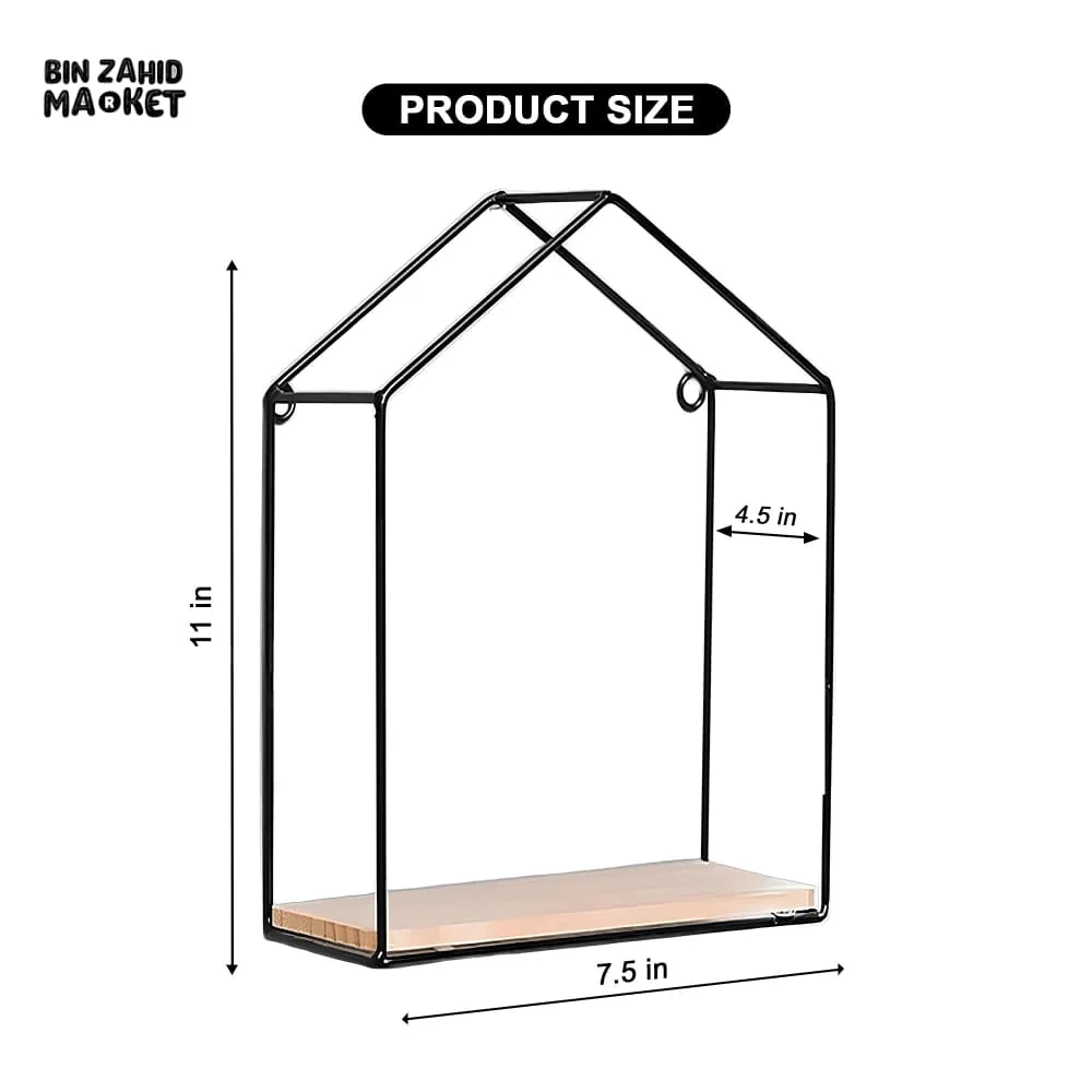 HUT-STYLE WALL SHELF - SINGLE WOODEN LAYER STYLE - Image 6