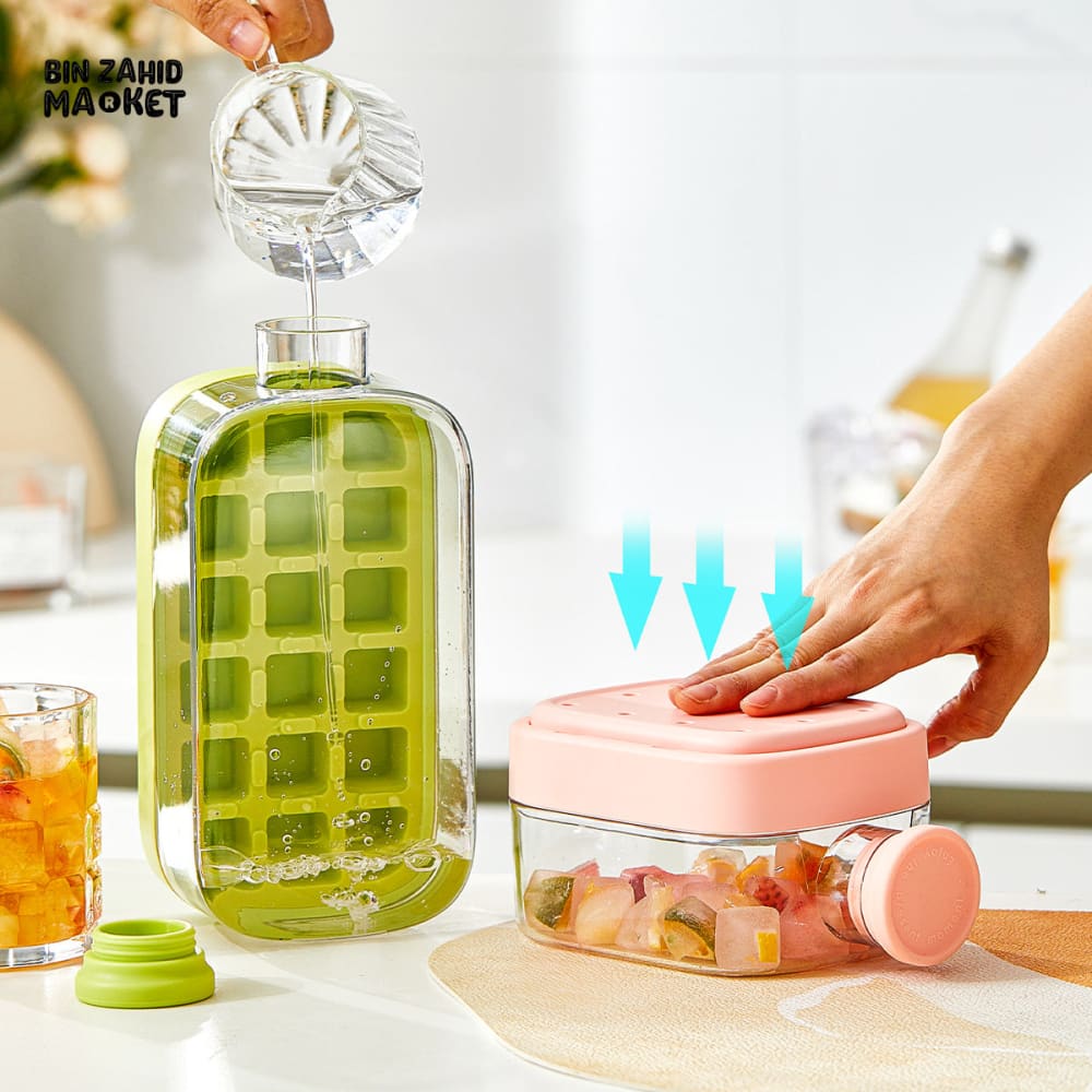 ICE CUBE MAKING BOTTLE – 2 IN 1 TOUCH-FREE WATER BOTTLE & COFFEE CUBE MOLD FOR COLD DRINKS AND JUICE - Image 3