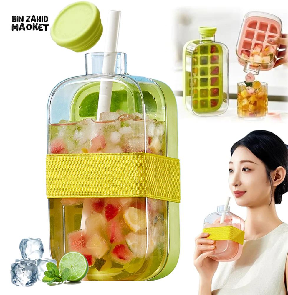 ICE CUBE MAKING BOTTLE – 2 IN 1 TOUCH-FREE WATER BOTTLE & COFFEE CUBE MOLD FOR COLD DRINKS AND JUICE - Image 4