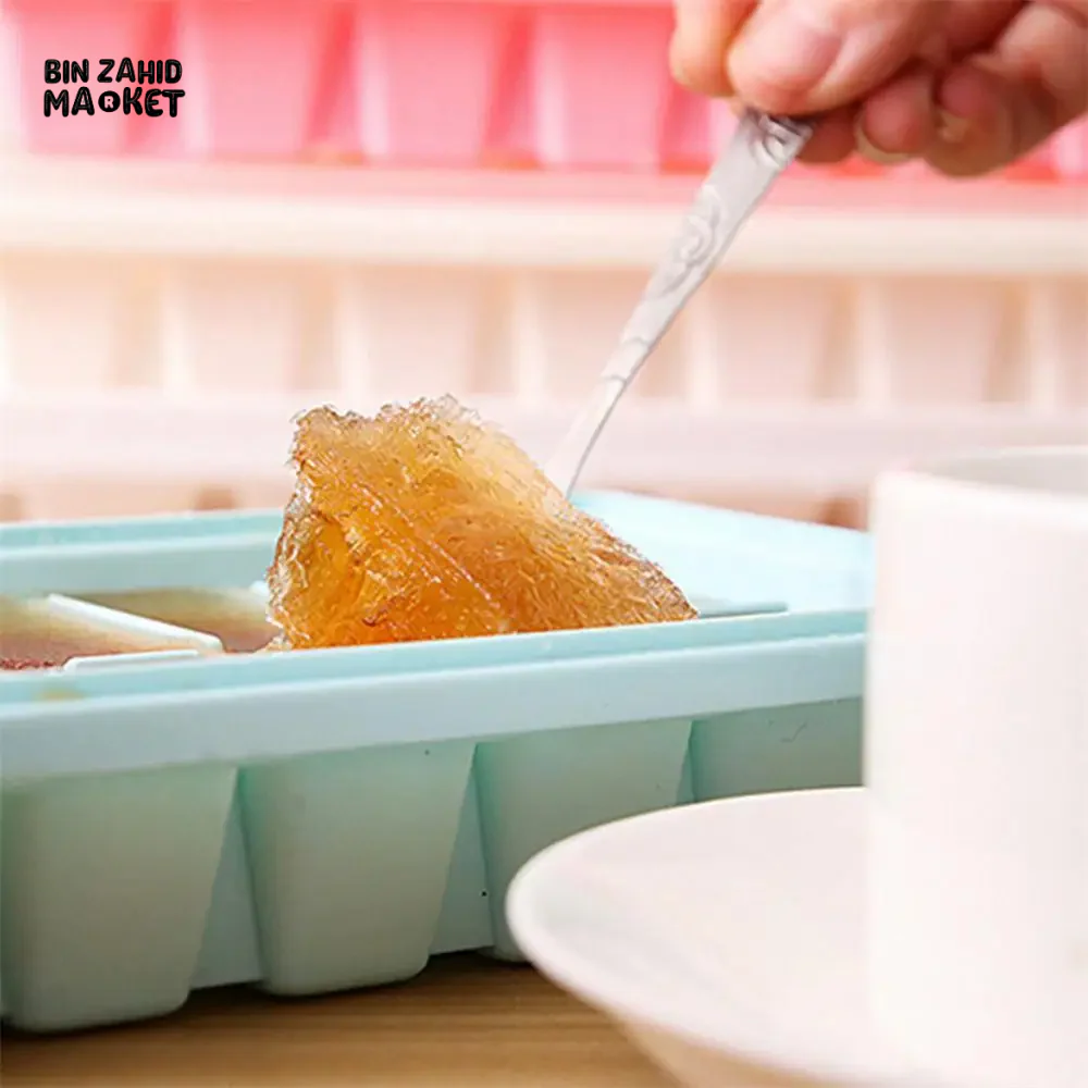 ICE CUBE TRAY WITH LID NON-STICK PLASTIC MOLD FOR JELLY & DRINKS - Image 11