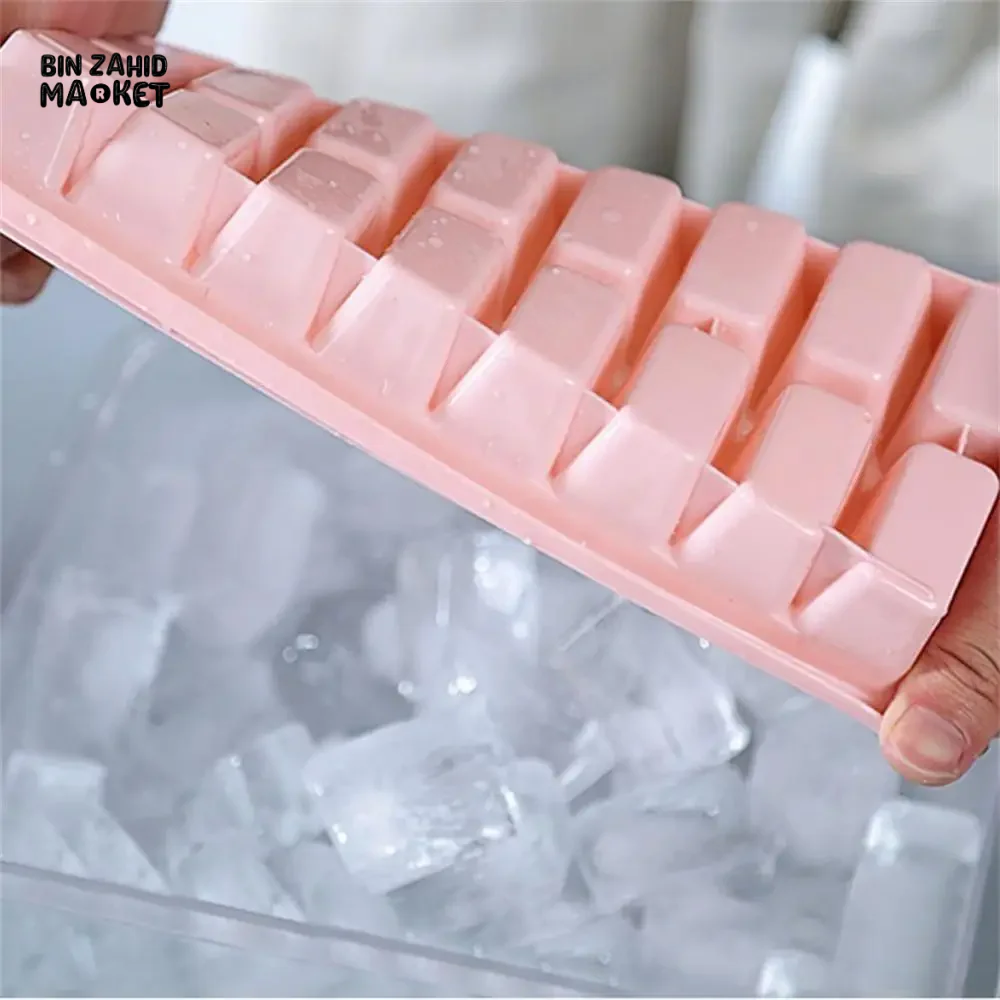 ICE CUBE TRAY WITH LID NON-STICK PLASTIC MOLD FOR JELLY & DRINKS - Image 14
