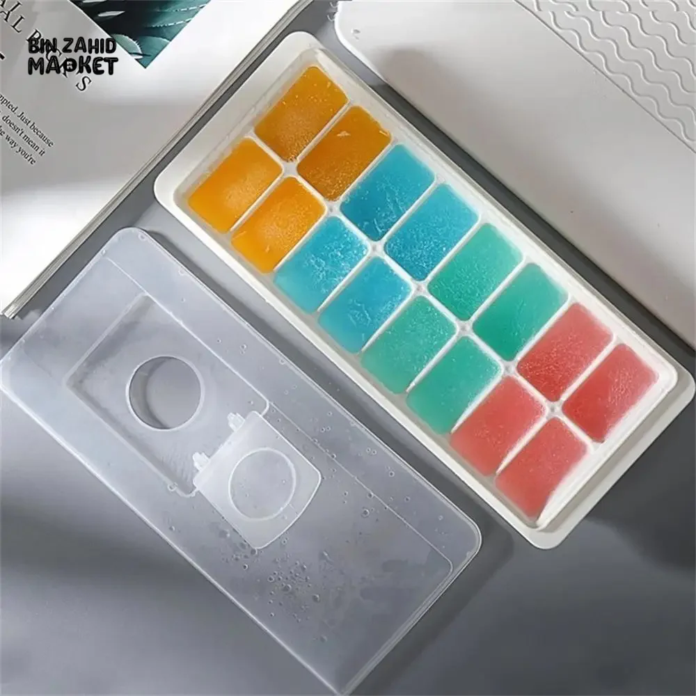 ICE CUBE TRAY WITH LID NON-STICK PLASTIC MOLD FOR JELLY & DRINKS - Image 15