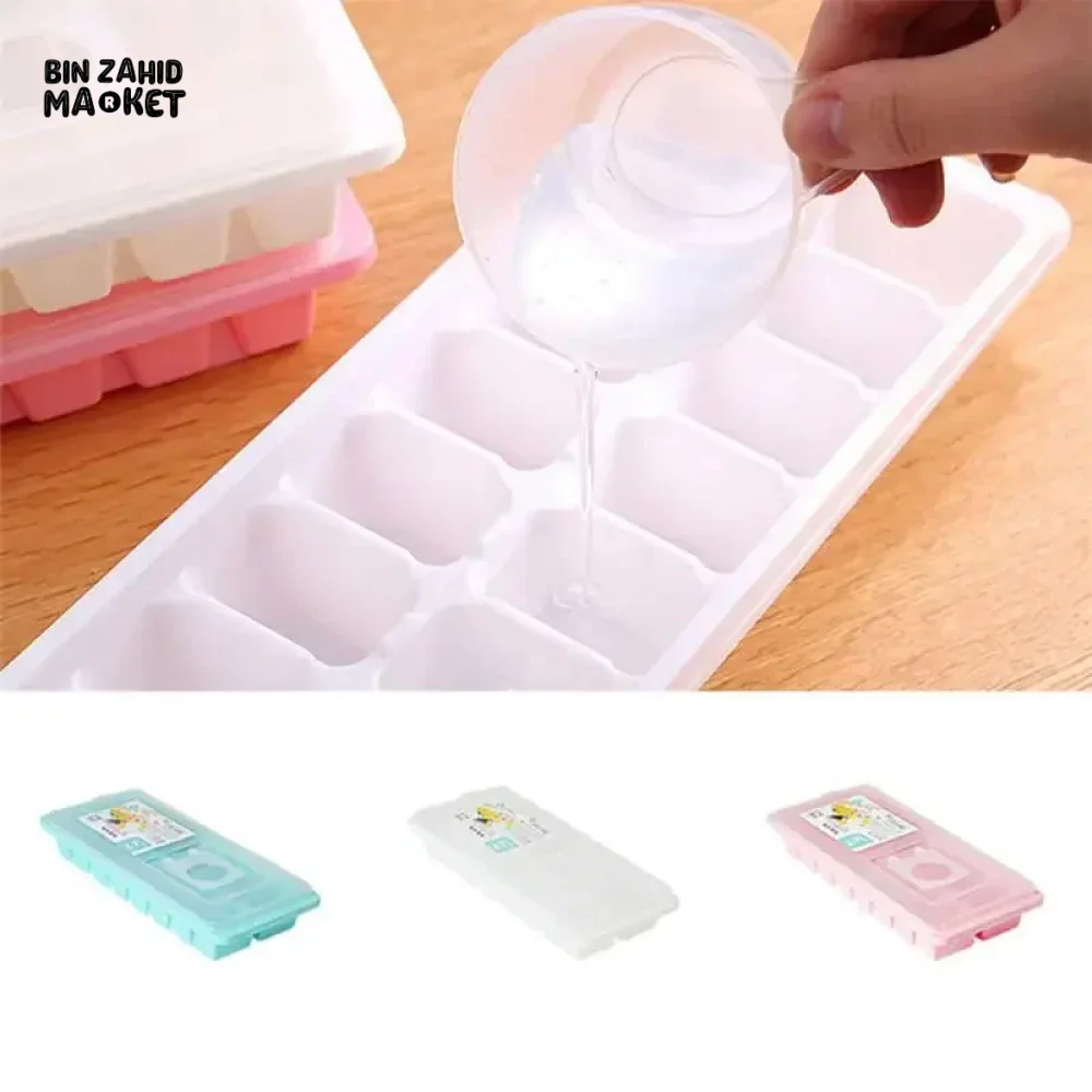 ICE CUBE TRAY WITH LID NON-STICK PLASTIC MOLD FOR JELLY & DRINKS - Image 4