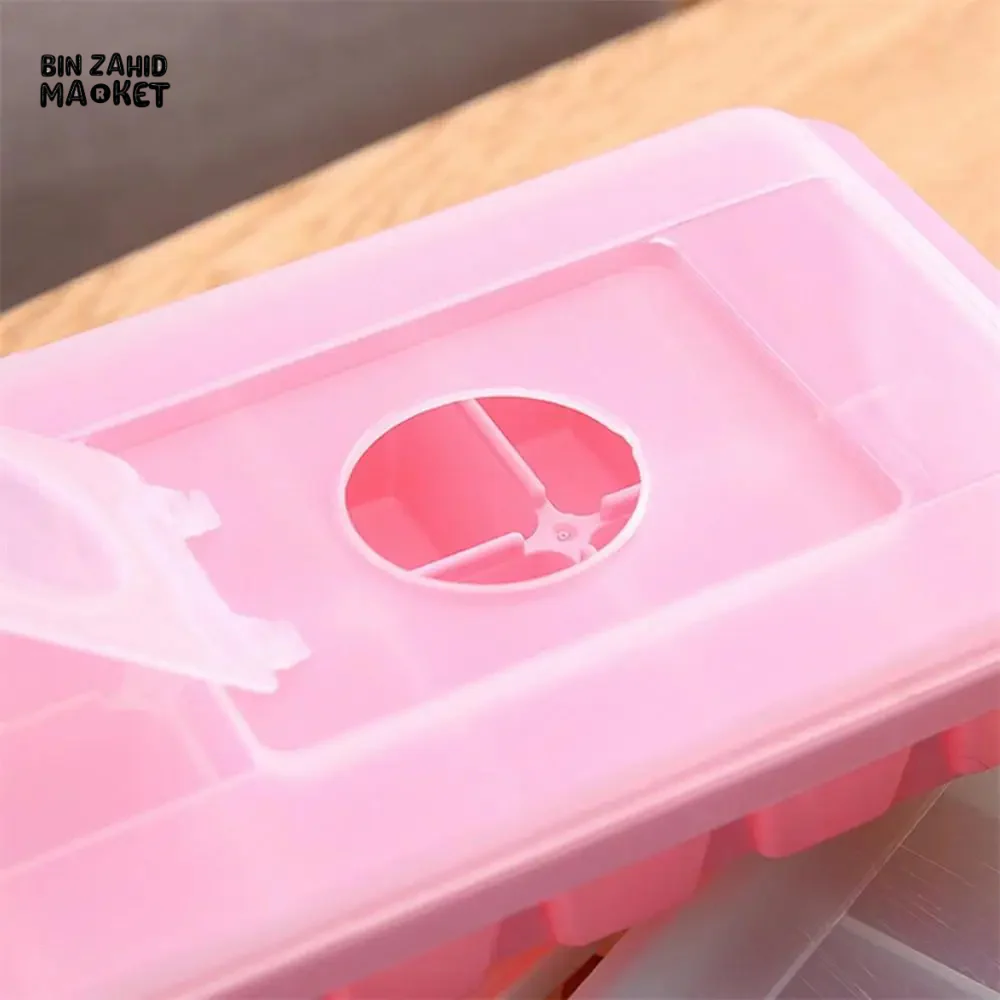 ICE CUBE TRAY WITH LID NON-STICK PLASTIC MOLD FOR JELLY & DRINKS - Image 9