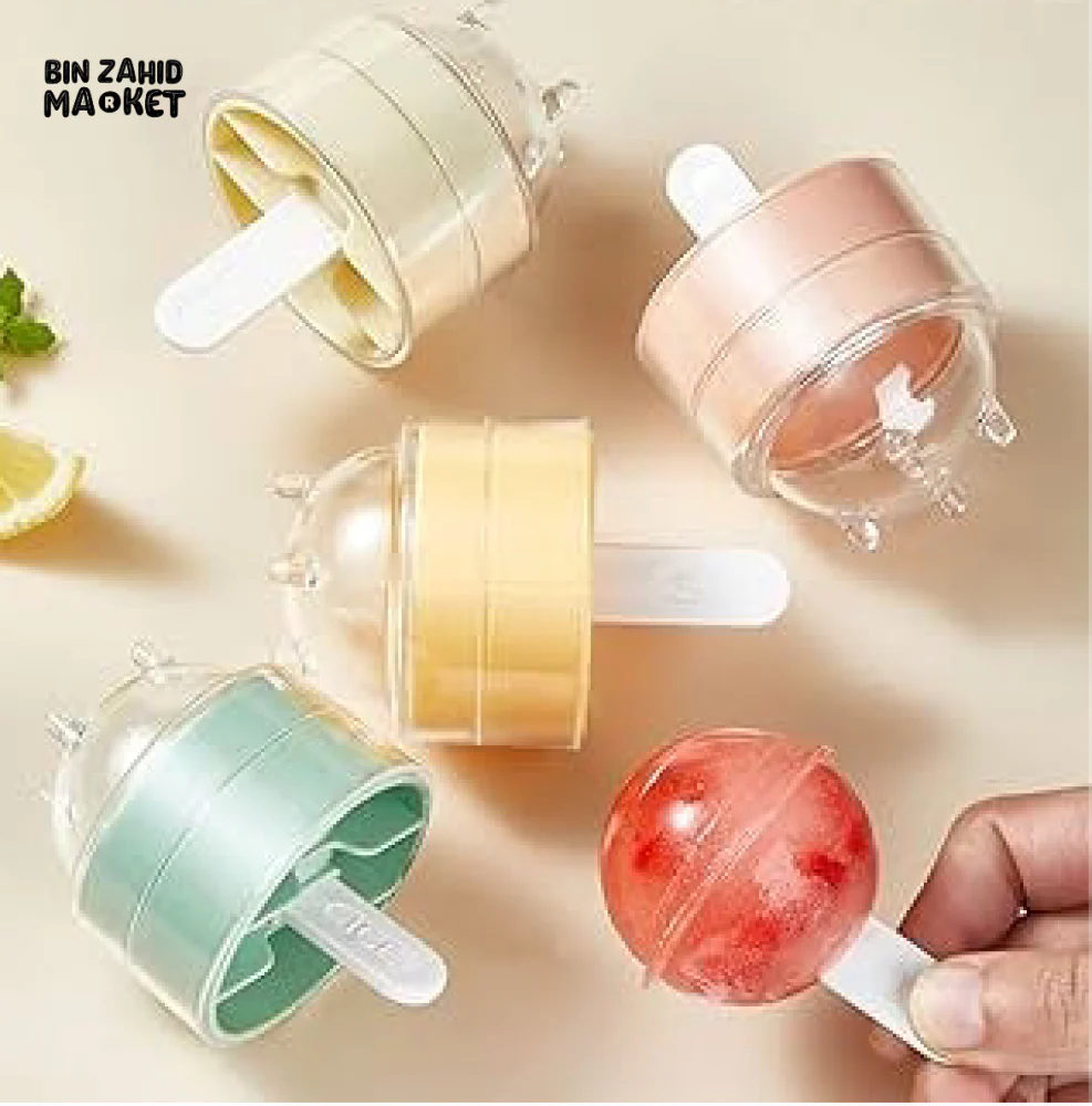 PACK OF 4 ICE MOLD SET – FUN LOLLIPOP-SHAPED ICE CUBE MOLDS - Image 2