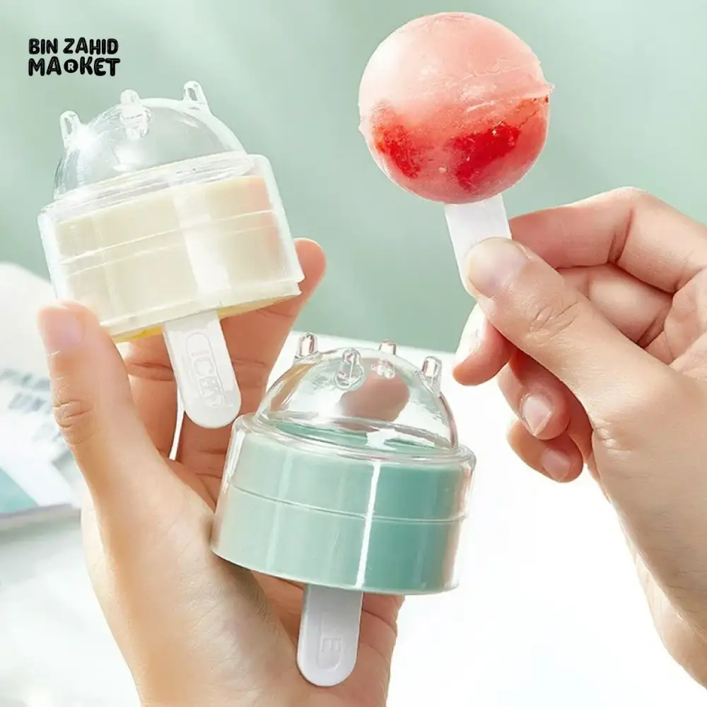 PACK OF 4 ICE MOLD SET – FUN LOLLIPOP-SHAPED ICE CUBE MOLDS - Image 4