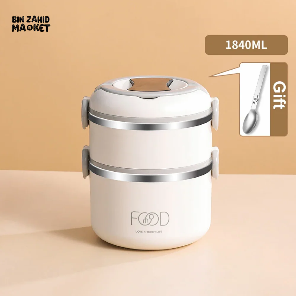 INSULATED STAINLESS STEEL LUNCH BOX – PORTABLE & LEAK-PROOF PERFECT FOR OFFICE SCHOOL & ON-THE-GO MEALS - 3 LAYERS - Image 10