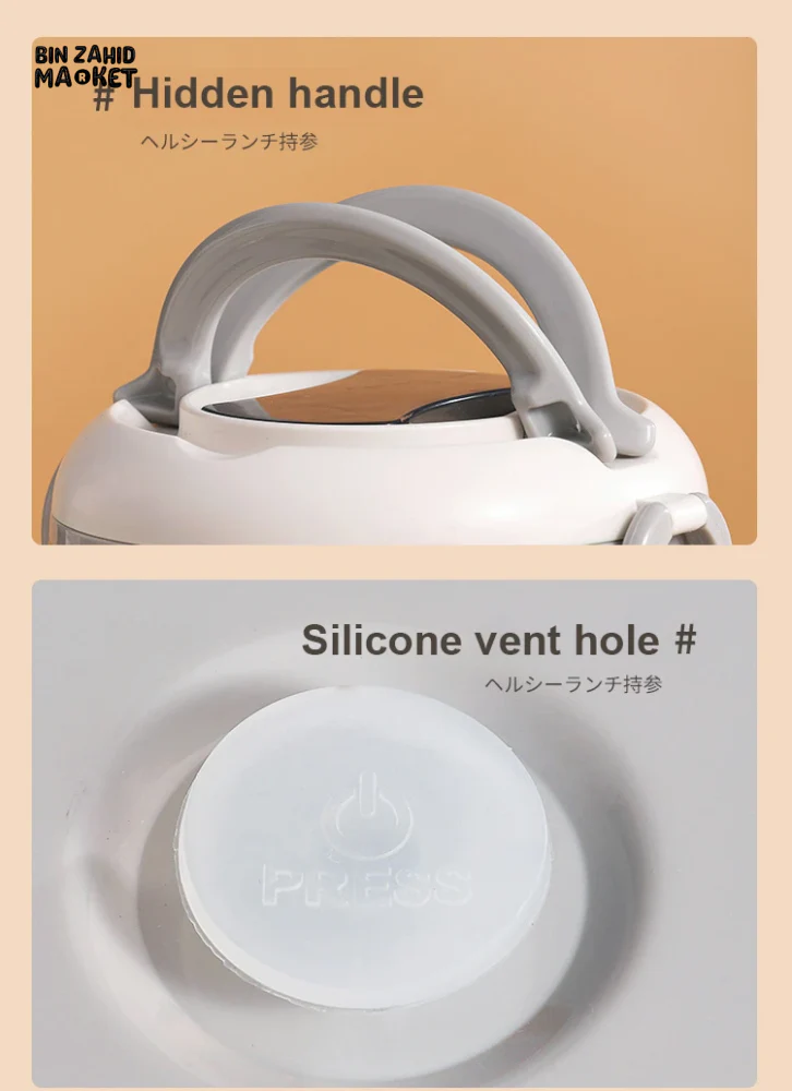 INSULATED STAINLESS STEEL LUNCH BOX – PORTABLE & LEAK-PROOF PERFECT FOR OFFICE SCHOOL & ON-THE-GO MEALS - 3 LAYERS - Image 8