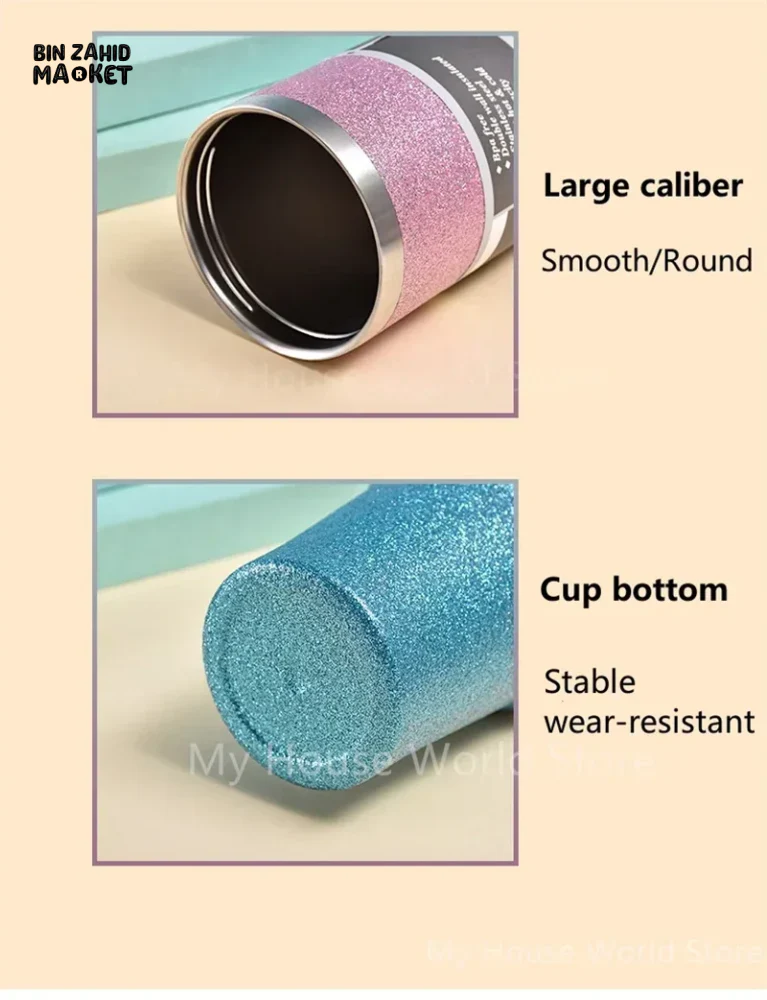 INSULATED STAINLESS STEEL TRAVEL CUP WITH STRAW LEAKPROOF THERMAL MUG & VACUUM COFFEE TUMBLER WITH COVER - Image 16