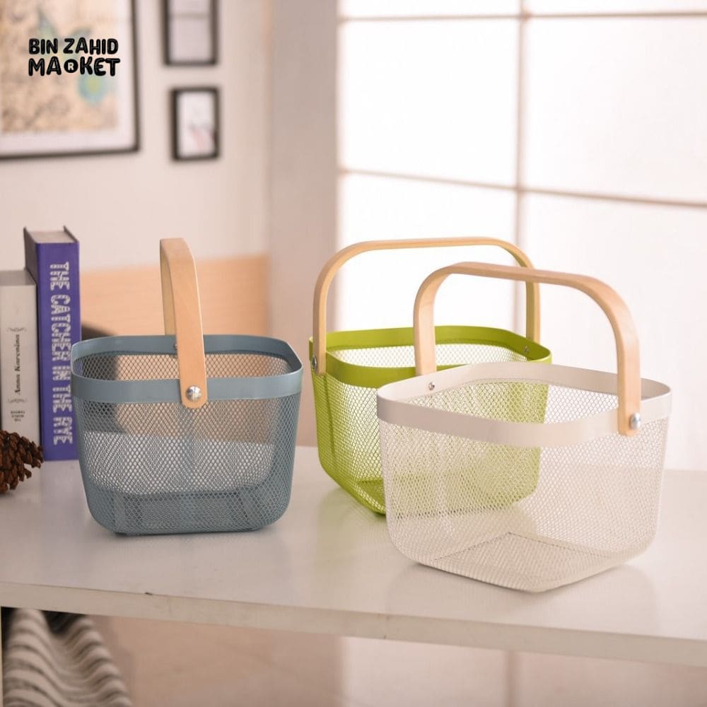 IRON WIRE FRUIT & VEGETABLE KITCHEN BASKET - OBLONG SHAPE - Image 2