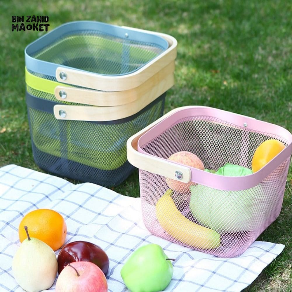 IRON WIRE FRUIT & VEGETABLE KITCHEN BASKET - OBLONG SHAPE - Image 3
