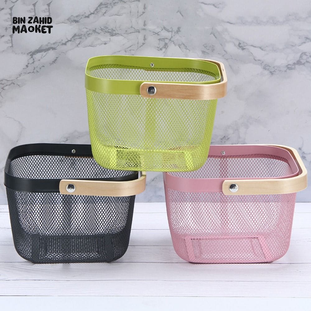 IRON WIRE FRUIT & VEGETABLE KITCHEN BASKET - OBLONG SHAPE - Image 4