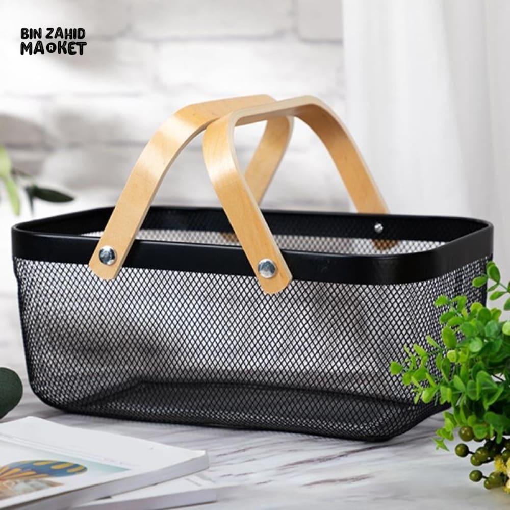 IRON WIRE FRUIT & VEGETABLE KITCHEN BASKET - RECTANGULAR SHAPE - Image 2