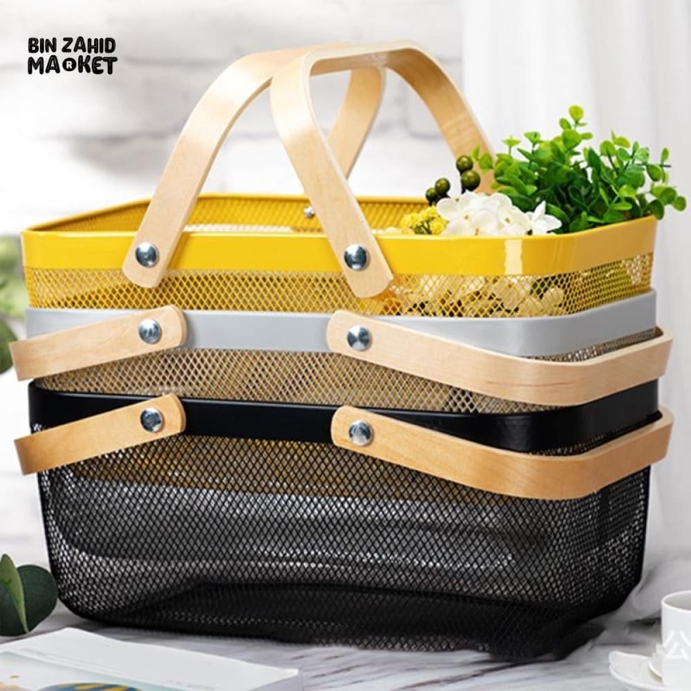IRON WIRE FRUIT & VEGETABLE KITCHEN BASKET - RECTANGULAR SHAPE - Image 3