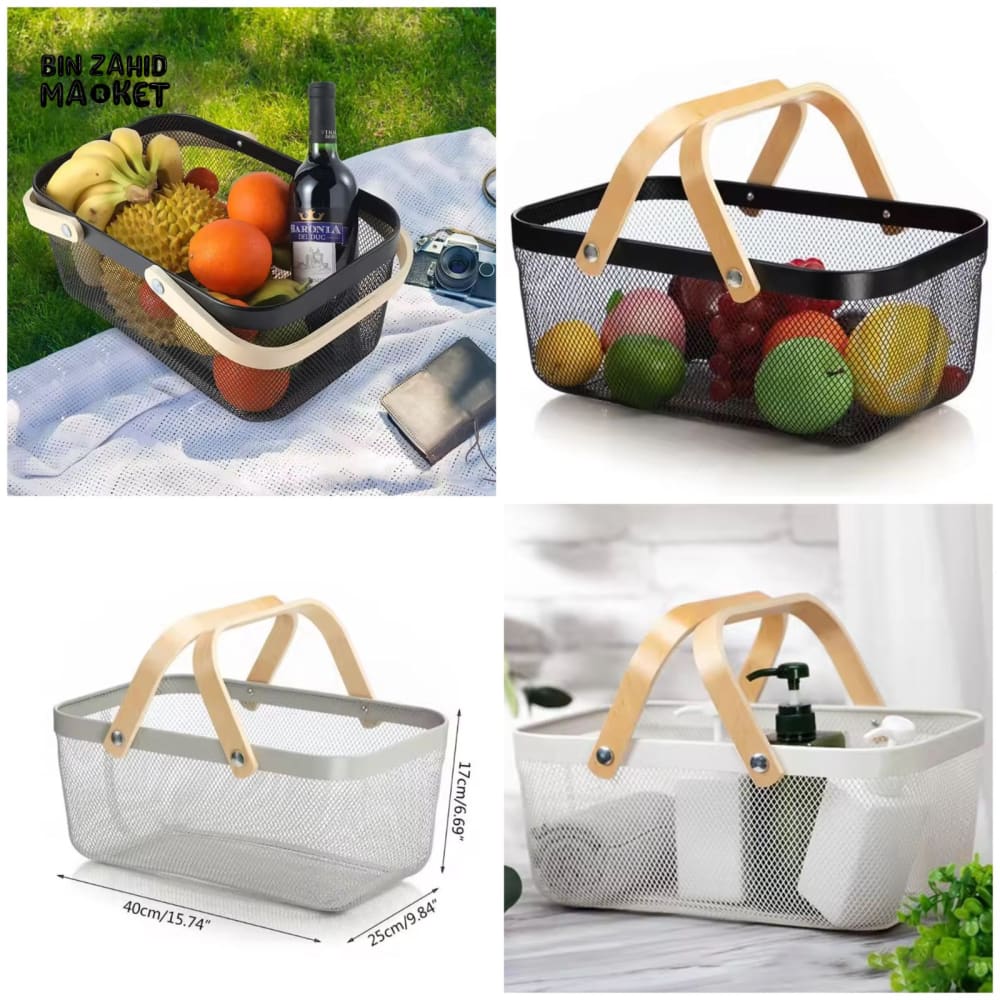 IRON WIRE FRUIT & VEGETABLE KITCHEN BASKET - RECTANGULAR SHAPE - Image 6