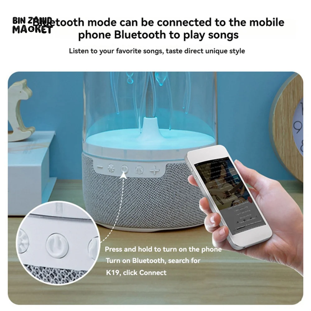JELLYFISH AURA BLUETOOTH SPEAKER LAMP – RGB LED 3D SURROUND & DEEP BASS - Image 5