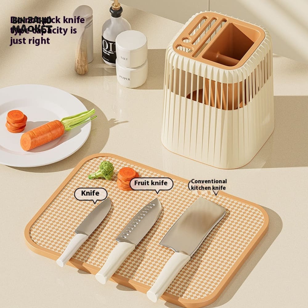 LUXOMOVE KITCHEN ROTATING KNIFE RACK – MULTIFUNCTIONAL STORAGE TUBE FOR KNIVES SPOONS & CHOPSTICKS COUNTERTOP ORGANIZER - Image 4