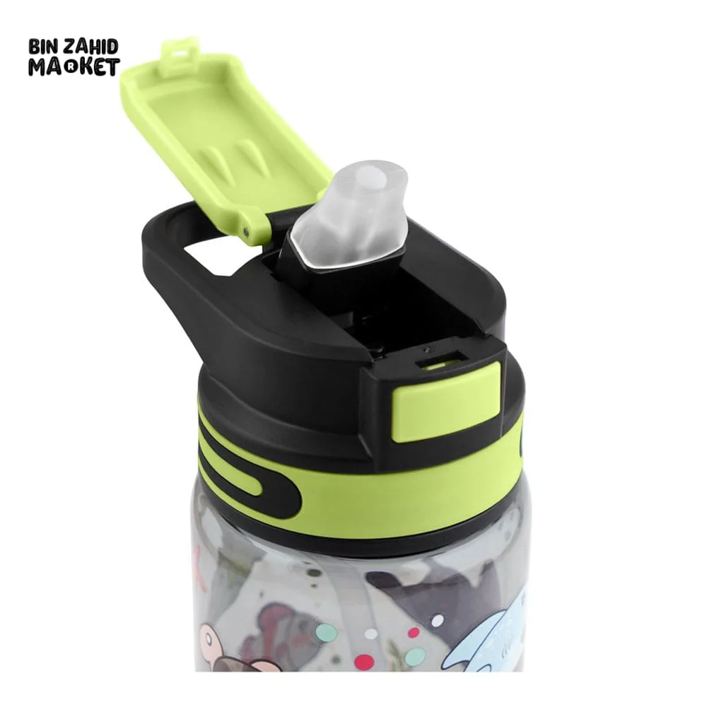 KIDS CARTOON FANCY WATER BOTTLE GREEN SB-11 700ML - Image 3